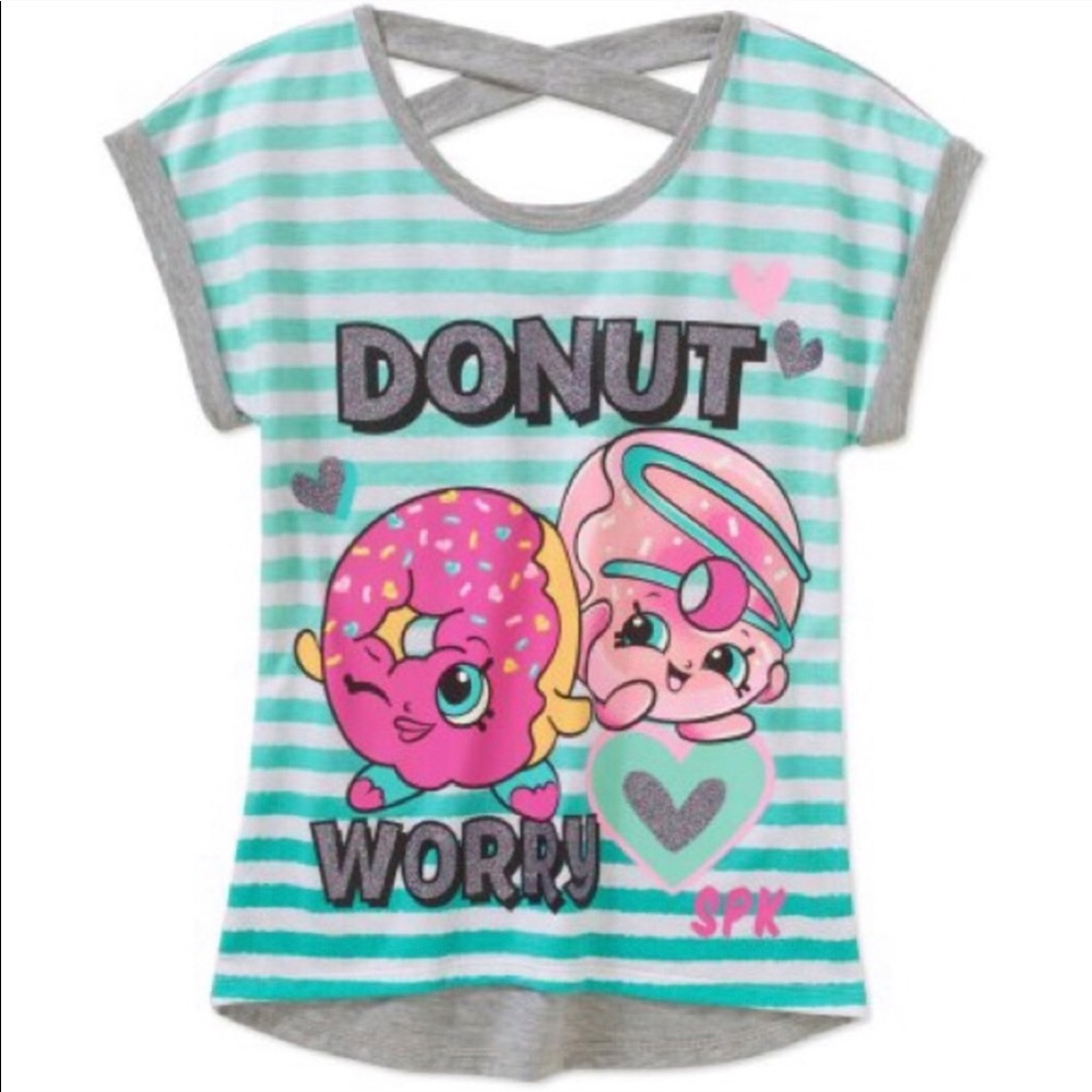 Shopkins Girls X Back High Low Donut Shirt